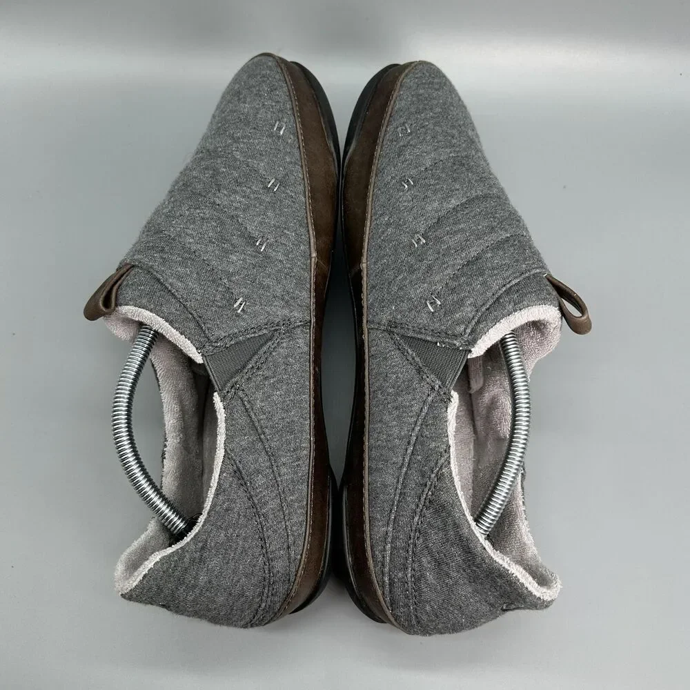 Olukai Mahana Mens 12 Casual Comfort Slippers Shoes Gray Grey Fur Soft Slip on_6